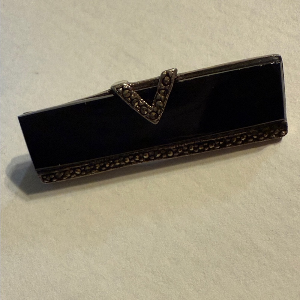 Sterling Silver 925 Rectangular Brooch With Marca… - image 4